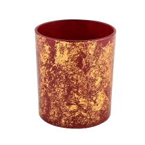 China luxury red and gold glass candle jars manufacturer