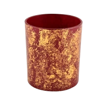 China potes de velas de vidro vermelho e dourado luxuosos fabricante