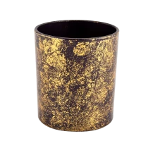 China 8 oz 10 oz 12 oz glass jar for candle making with golden decoration manufacturer