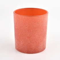 Kina Smuk orange sandbelægning glas lysbeholder 8oz fabrikant