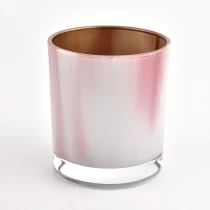 Tsina marangyang iridescent metal color glass candle jar Manufacturer