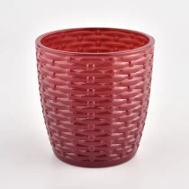 China hot sales basket weave glass candle jar manufacturer