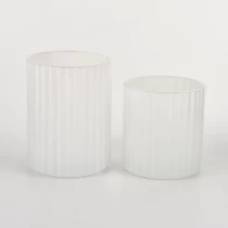 China 6oz Streifen-Muster-Glaskerzenhalter für die Kerzenherstellung im Großhandel Hersteller
