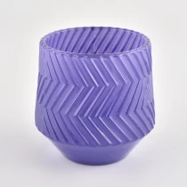 Tsina purple antigong glass candle vessel na may base na 200ml Manufacturer