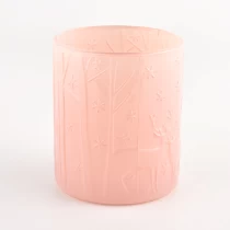 Cina nuovo vaso di candela in vetro con decorazione floreale all'ingrosso produttore