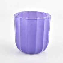 China round stripe glass candle making supplies jars manufacturer