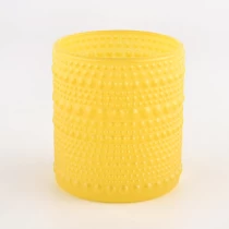 China hot sales embossed hobnail glass candle jar manufacturer