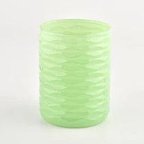 China bright green glass candle holder 8oz manufacturer