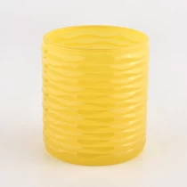 China unique yellow glass candle jar manufacturer