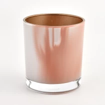 China 8oz 10oz glass candle containers for wholesale glass candle holders with shiny color manufacturer