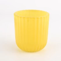 China 8oz stripe glass candle jars wholesale manufacturer