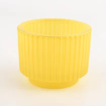 Chiny żółty szklany świecznik z pionową linią producent