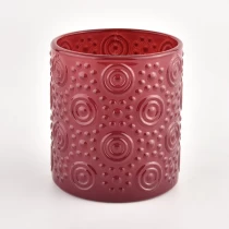 China luxury bloom pattern glass candle jars manufacturer