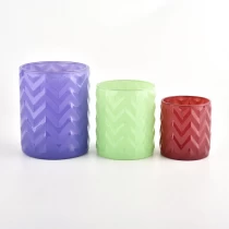 China Frascos de vela de vidro padrão ondulado 20 oz 10 oz 6 oz castiçais de vidro fabricante