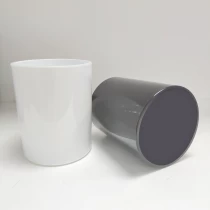 China vasos de vela de vidro branco e preto brilhante clássico atacado fabricante