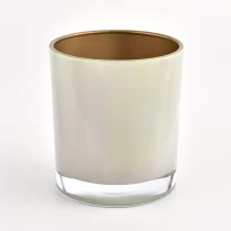 China luxury matte gold inside glass candle jar manufacturer