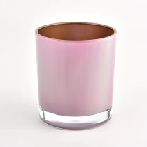 China home decor metal color 8oz glass candle holder manufacturer
