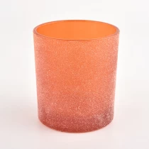 China home decor sandy decoration color glass candle jars manufacturer
