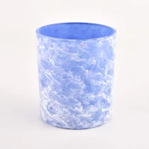 China 8oz 10 oz blue  clouds glass candle jars for making in bulk manufacturer