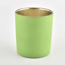 中国 家居装饰绿色粗糙触摸玻璃蜡烛罐 制造商