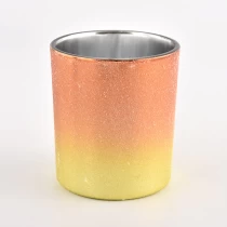 China luxury gradient color glass candle holder manufacturer