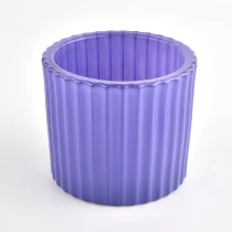 China thick wall glass candle holders with ribbed manufacturer