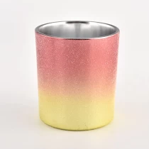 China Luxury Ombre Colors Glass Candle Holders 8oz Glass Candle Jars manufacturer