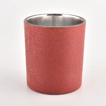 Çin Stok 8oz 10oz elmas kırmızı efektli cam mumluk toptan satış için üretici firma