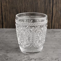 Tsina 2022 bagong pattern emboss logo glass candle jar na may palamuti sa bahay Manufacturer