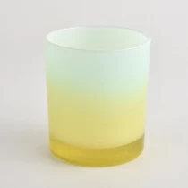 China Customized Ombre Color On 8oz Glass Candle Holders manufacturer