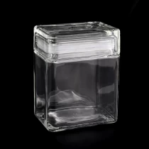 Trung Quốc Bán buôn lọ đựng nến thủy tinh vuông 800ml tùy chỉnh có nắp đậy từ Sunny Glassware nhà chế tạo