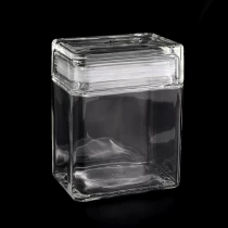 Čína Velkoobchodní 800ml čtvercová skleněná dóza na svíčku s víčkem od Sunny Glassware výrobce