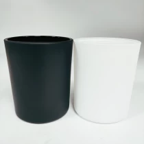 Cina tempat lilin kaca putih dan hitam klasik kosong grosir pabrikan