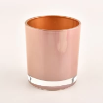 China luxury pearl color glass candle jars manufacturer