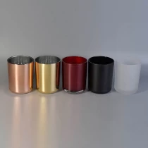 Çin Toptan özelleştirilmiş 2oz -20oz cam mum kavanozu toplu olarak metal efektli üretici firma