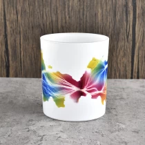 porcelana Tarro de vela de vidrio pintado a mano de 8 oz para decoración del hogar fabricante