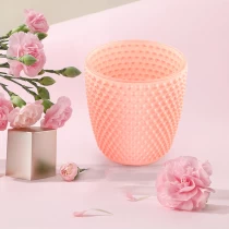 China wholesale glass candle vessels with hobnail design manufacturer