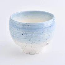 China unique ceramic candle vessels wholesales white and blue manufacturer