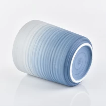 Chine pots de bougie en céramique à motif circulaire bleu clair pour la fabrication de bougies fabricant
