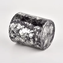 中国 Sunny Glassware 黑色玻璃蜡烛罐，带有用于制作的飞溅物 制造商