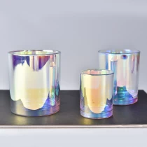 China Hot sale luxury 2oz to 20oz iridescent glass candle jar in bulk with low MOQ for wholesale manufacturer