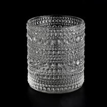 Chine Bougeoirs en verre cylindriques de 400 ml avec hobail fabricant
