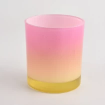 Cina Desain penjualan panas toples kaca 300ml dengan warna pink gradien di luar dalam jumlah besar pabrikan