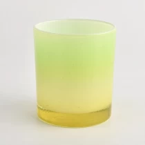 porcelana Gradiente popular de color amarillo y verde en un tarro de vela de vidrio de 300 ml para la decoración del hogar fabricante