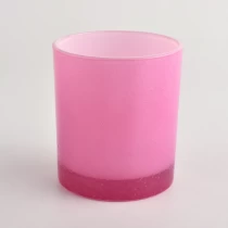 porcelana tarro de vela de vidrio de 8 oz de vidrio rosa esmerilado fabricante