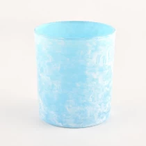 الصين الفاخرة الأزرق اليد الطلاء الفني الزجاج جرة شمعة الصانع