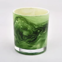 porcelana recipiente de vela de vidrio de 8 oz de pintura de mano colorida votiva a granel fabricante