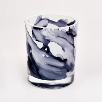 Chine Nouveaux bocaux de bougie en verre uniques bocal en verre décor marbre de 8 oz pour bougie parfumée fabricant