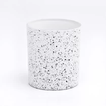 Китай Луксозен декориран стъклен буркан за свещи 10oz бял стъклен съд на едро Производител