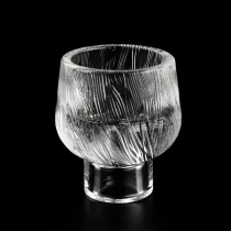 Kiina Large strip pattern glass candle containers for candle making - COPY - b5c1io valmistaja